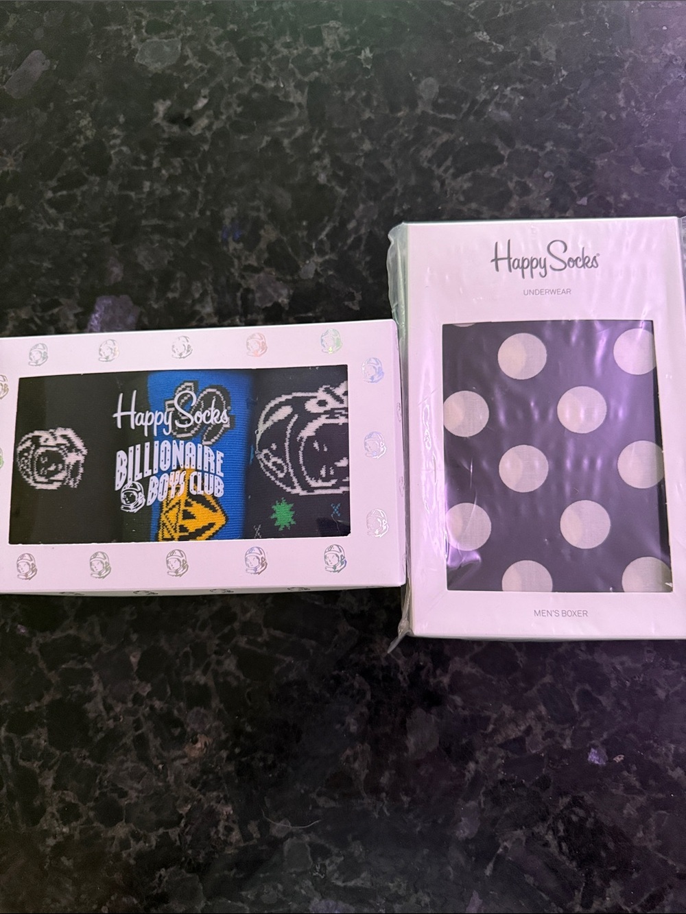 NWT Happy Socks Billionaire Boys Club Socks + Big Dot Boxer Men’s Bundle L